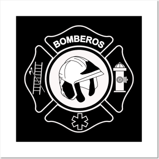 Bomberos Maltese cross logo Posters and Art